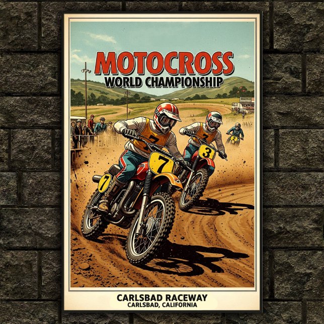 Poster vintage Carlsbad Raceway Motocross Wall (Créateur téléchargé)