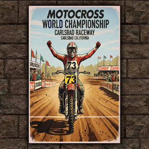 Poster vintage Carlsbad Raceway Motocross Wall