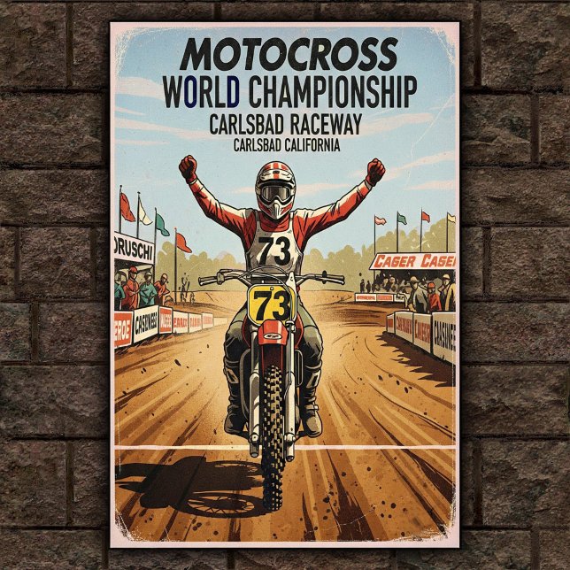 Poster vintage Carlsbad Raceway Motocross Wall (Créateur téléchargé)