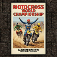 Poster vintage Carlsbad Raceway Motocross Wall
