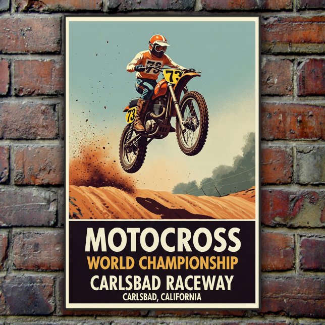 Poster vintage Carlsbad Raceway Motocross Wall (Créateur téléchargé)