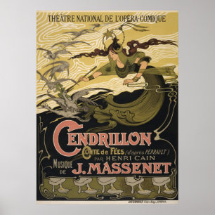 Poster Vintage Cendrillon Cinderella French Opera Paris