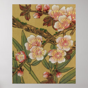 Poster Vintage Cherry Blossoms Asian Japanese Flowers