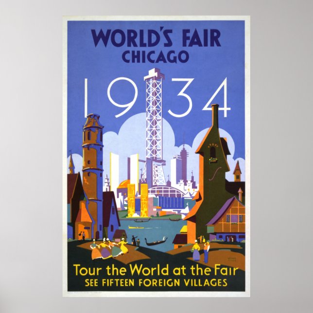Poster vintage Chicago (Devant)