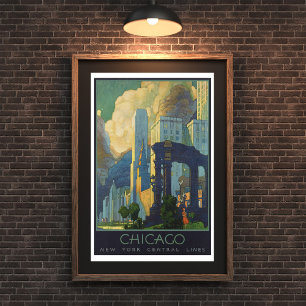 Poster vintage Chicago Travel