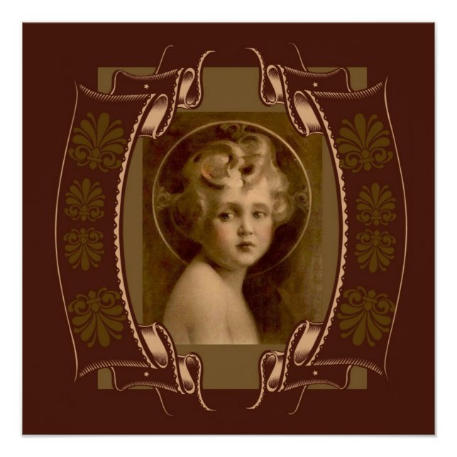 Poster Vintage Christ Enfant Jésus La Lumière du monde (Devant)