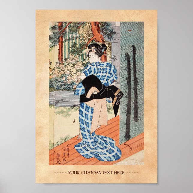 Poster Vintage classique ukiyo-e japonaise geisha Utagawa (Devant)
