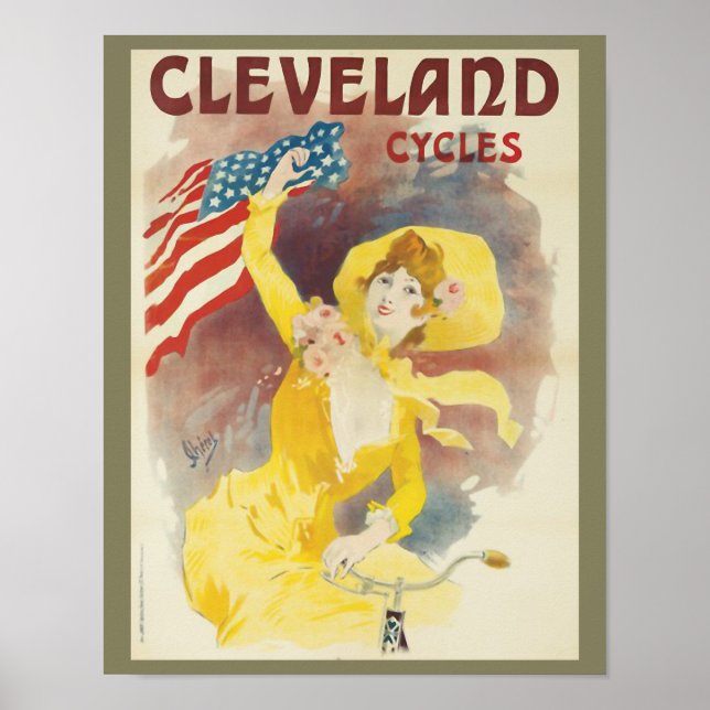 Poster vintage Cleveland Cycles Bicyclette Annonce (Devant)