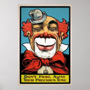 Poster vintage Clown Face Art