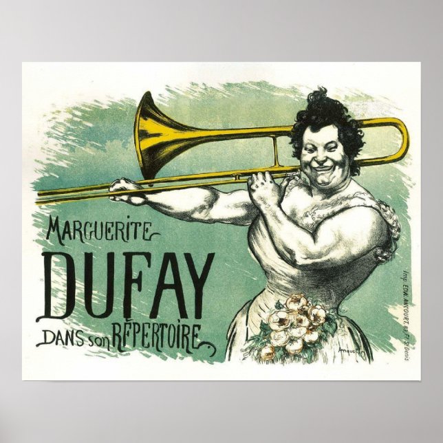 Poster vintage cool avec Trombone Player (Devant)
