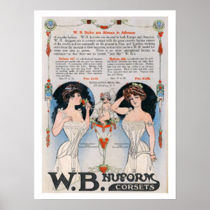 Poster vintage Corset Ad Print 2