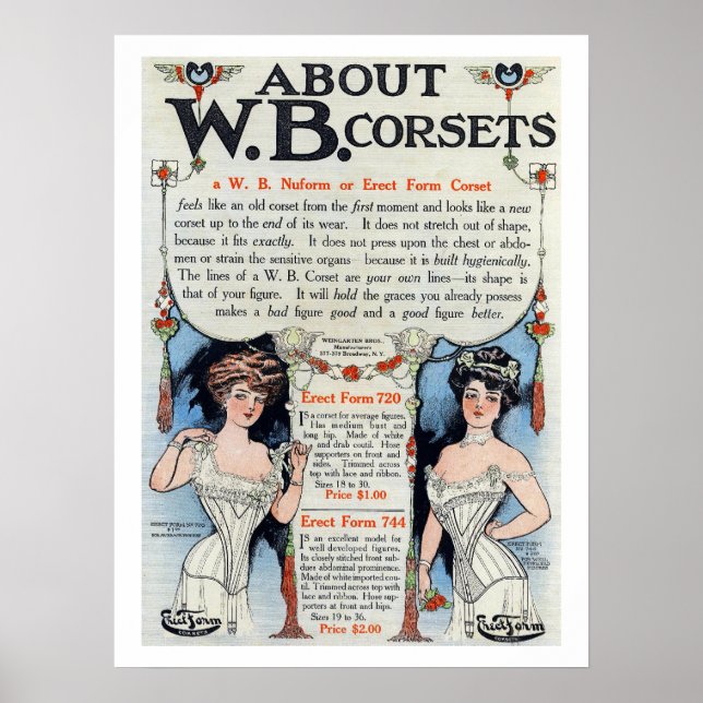 Poster vintage Corset Ad Print 4 (Devant)