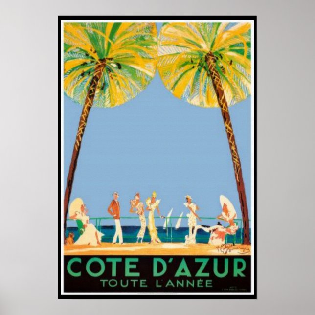 Poster Vintage Cote D’Azur Travel (Devant)
