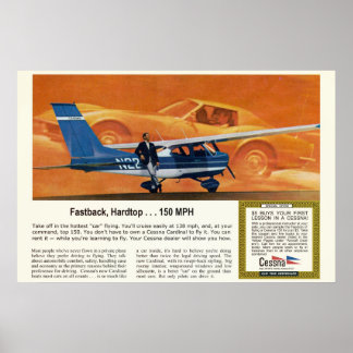 Poster vintage d'aéronef Cessna #2