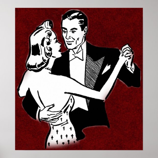 Poster vintage dancing couple (Devant)