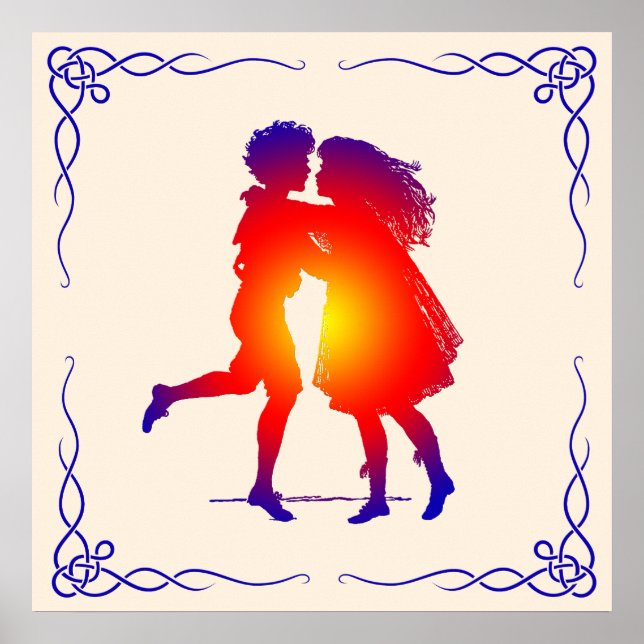 Poster vintage Dancing Couple brillant (Devant)