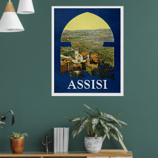 POSTER VINTAGE D'ASSISI ITALIE