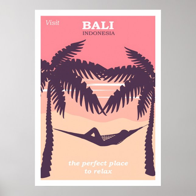 Poster vintage de Bali Indonésie (Devant)