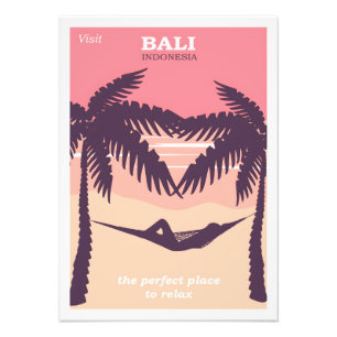 Poster vintage de Bali Indonésie