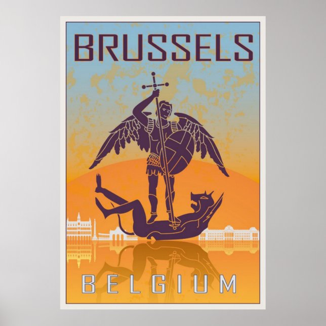 Poster vintage de Bruxelles (Devant)