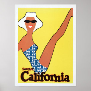 Poster vintage de Californie du Sud