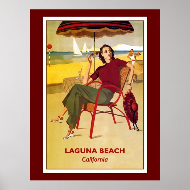 Poster vintage de Californie, Laguna Beach, (Devant)