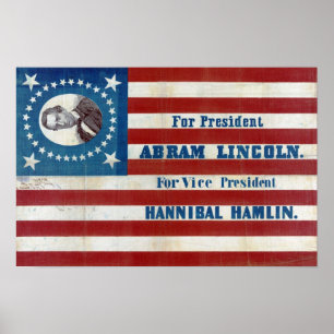 Poster vintage de campagne présidentielle d'Abram