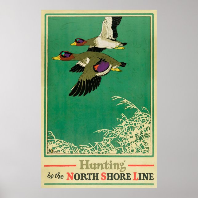 Poster vintage de chasse et de pêche (Devant)