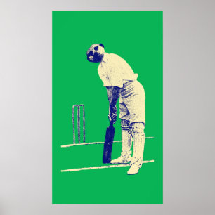 poster vintage de cricket meerkat personnalisable