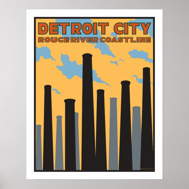 Poster vintage de Detroit (Devant)