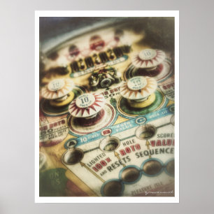 Poster vintage de la machine à faire du Pinball