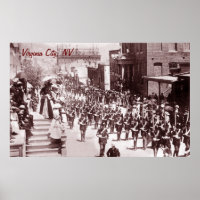 Poster vintage de la parade de Virginia City