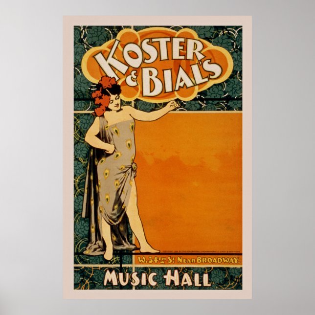 Poster vintage de la salle de musique (Devant)