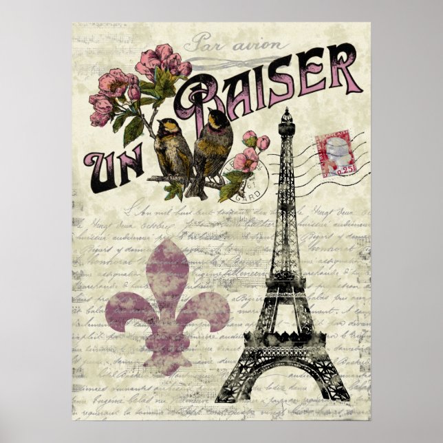 Poster Vintage de la Tour Eiffel (Devant)
