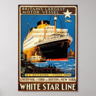 Poster vintage de la White Star Line
