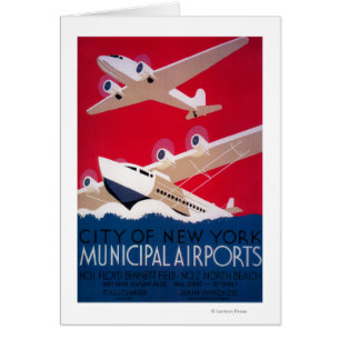 Poster vintage de l'aéroport municipal de New York