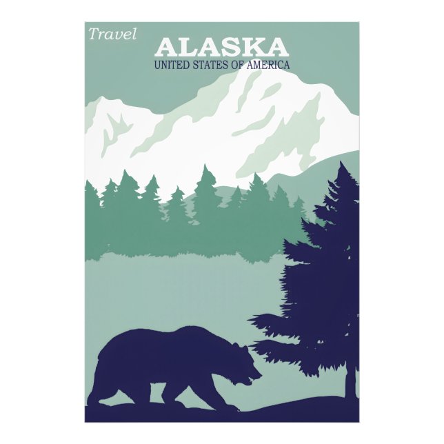 Poster vintage de l'Alaska (Devant)