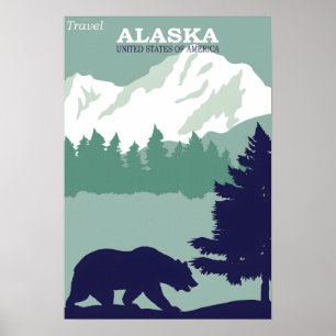 Poster vintage de l'Alaska
