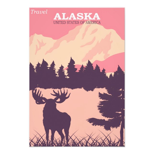 Poster vintage de l'Alaska (Devant)