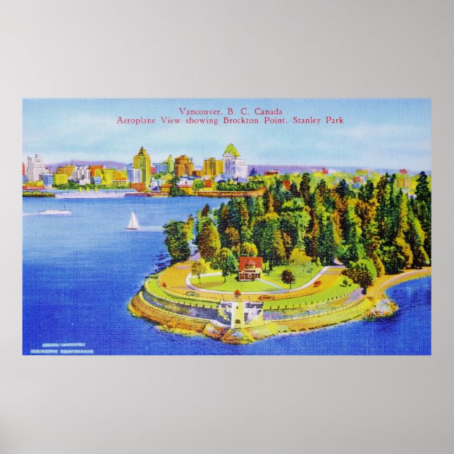 Poster vintage de l'île de Vancouver (Devant)