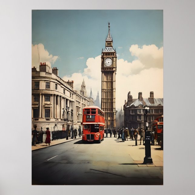 Poster vintage de Londres (Devant)