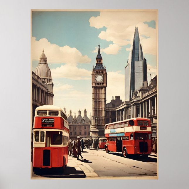 Poster vintage de Londres (Devant)