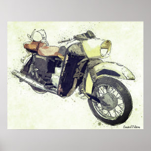Poster vintage de moto