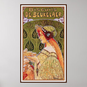 Poster vintage de Nouveau d'art : Biscuits
