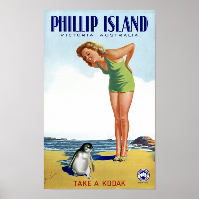 Poster vintage de Phillip Island Victoria Australi (Devant)