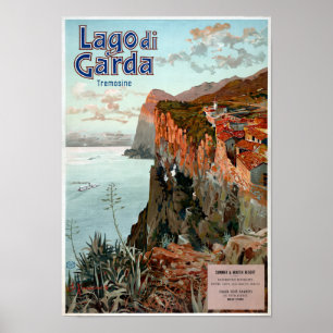 Poster vintage de policier de Lago di Garda Lake