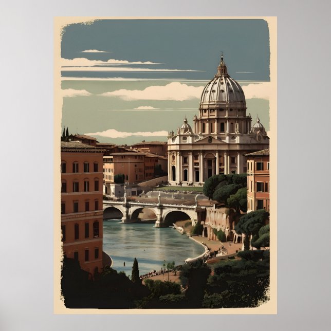 Poster vintage de Rome (Devant)