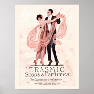 Poster vintage de savon et de parfum