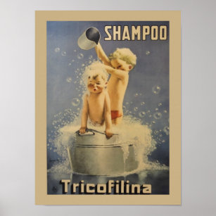 Poster vintage de shampooing TricoFilina