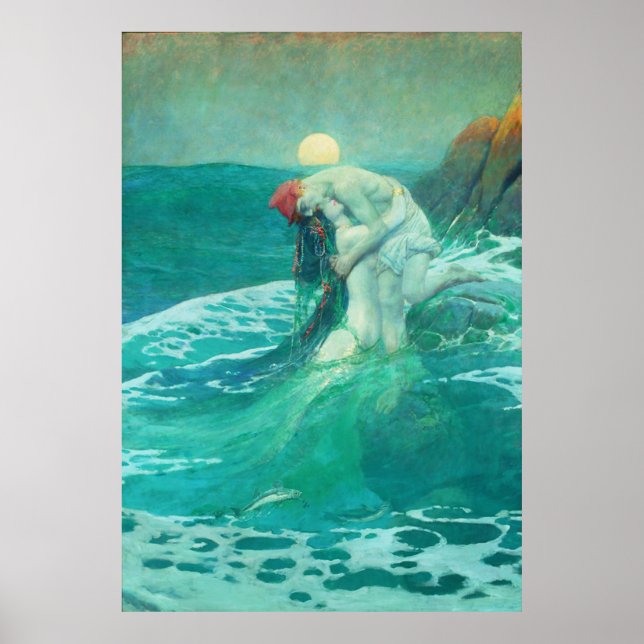 Poster vintage de sirène (Devant)